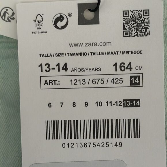 ZARA Kids | Light Turquoise | SOLID COLOR STRAIGHT SHORTS - Picture 5 of 6